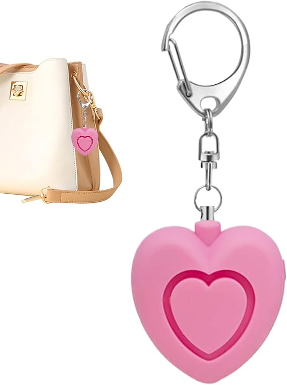 Personal Alarm Keychain Heart Shaped Light Protection