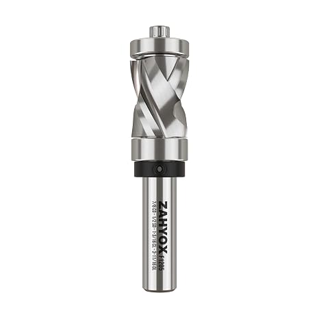 ZahyoX Monster Compression Combination Pattern Flush Trim Router Bit with Top & Bottom Bearing, 7/8" Cutting Dia, 1/2" Shank, 1-3/16" Cutting Length, 3-11/16" Overall Length