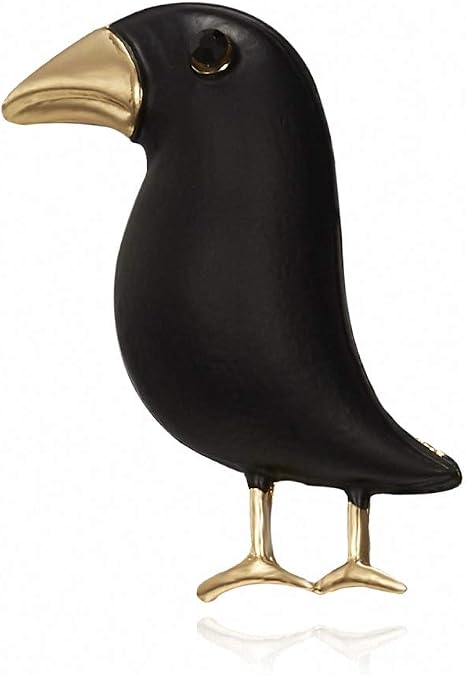 Crow Brooch Black Paint Bird Enamel Brooches Women Suits Collar Brooch Pins Animal Scarf Buckle Gift