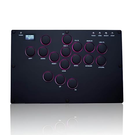 XIAO SHI MIN STORY Leverless Arcade Stick, All-Button Fight Controller with A16 Keys, Slim Fighting Game Keyboard with Turbo & Custom RGB, Supports Hot-Swap & SOCD (large panel)
