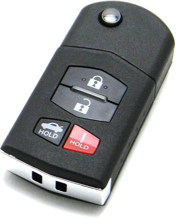 OEM Electronic 4-Button Flip Key Fob Remote Compatible with Mazda (FCC ID: KPU41788, P/N: GP7A-67-5RYB)