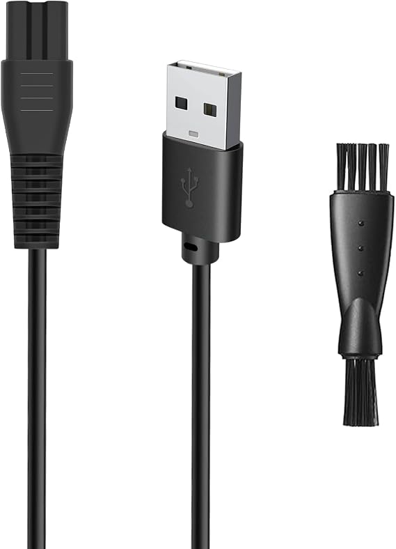 5V Charger Replacement Pritech Charger Cord, wotdmu USB Charging Cable Compatible with PRITECH Hair Trimmer PR-2888 with 1 Cleaning Brush, 3.3ft Power Cord