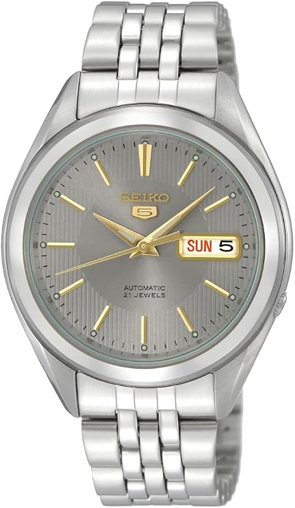 SEIKO 5 Automatic Mens Watch Grey Gold SNKL19J1