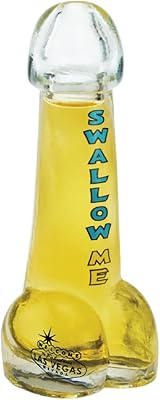Funny Swallow Me Las Vegas Shot Glass for Men & Women, Unique Bachelor Party Shot Glasses, White Elephant Gag Gifts for Birthday, Christmas, Novelty Gift Idea for Co-Workers, Friends, Family