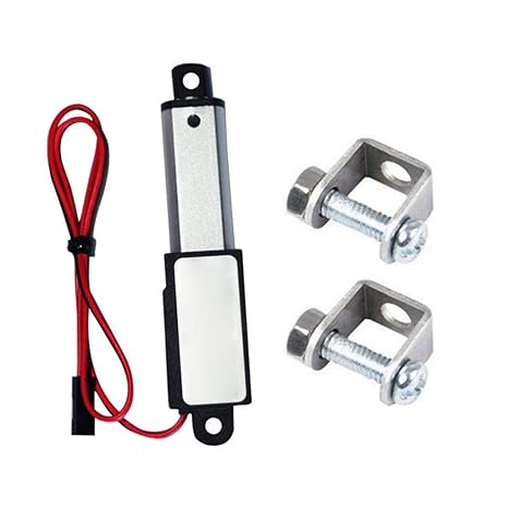 Mini Electric Linear Actuator Stroke 1.2" 2" - 12V 60N Speed 0.6"/sec Micro Waterproof Motion Actuator Small 12 V DC, w/Mounting Brackets, Ideal for Cabinets, Window Opener, Robotics, Home Automation