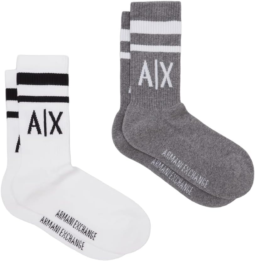 Armani Exchange mens Logo Crew Socks