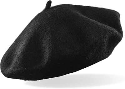 Wool French Beret Hat Solid Color Artist Beret Cap Classic Stylish Beanie for Women