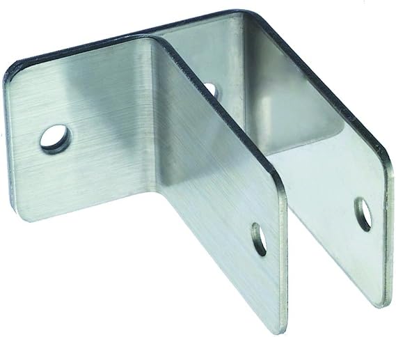 Harris Hardware 11769 One Ear Stamped Stainless Steel Wall Bracket 1-Inch Panel Thickness 2-1/2-Inch Bracket Height 2-7/16-Inch Base Length 1-1/2-Inch Base Width, (11769-B)