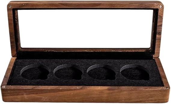Black Walnut Commemorative Coin Box, Wooden Storage Gift Storage Box Packaging Collection Display Case for Coins