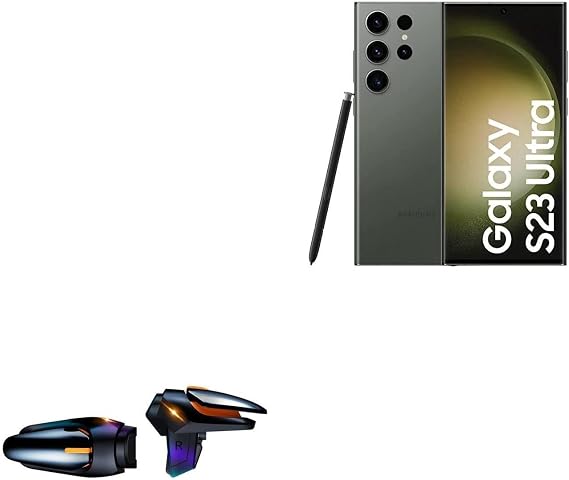 BoxWave Gaming Gear Compatible with Samsung Galaxy S23 Ultra - Touchscreen QuickTrigger, Trigger Buttons Quick Gaming Mobile FPS - Jet Black