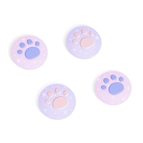 DLseego Thumb Grips Designed for Nintendo Switch 2 (2025), Soft Silicone Bling Joycon Analog Controller Protective Anti-Slip Cover 4 PCS Button Joy Con Joystick Caps Covers - Pink Purple