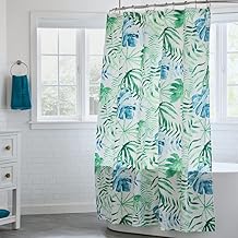Linenspa Green Leaf Shower Curtain Water Resistant, Machine Washable, Polyester Dorm Room Essentials
