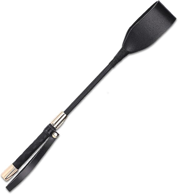 Horse Riding Crop 33cm – Lightweight Hobby Horse Accessory with Anti-Slip Grip – Durable PU Leather Hose Whip Crop Horseplay Training(Black)