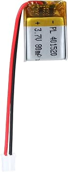 3.7V 80mAh 401520 Lipo Battery Rechargeable Lithium Polymer ion Battery Pack with JST Connector
