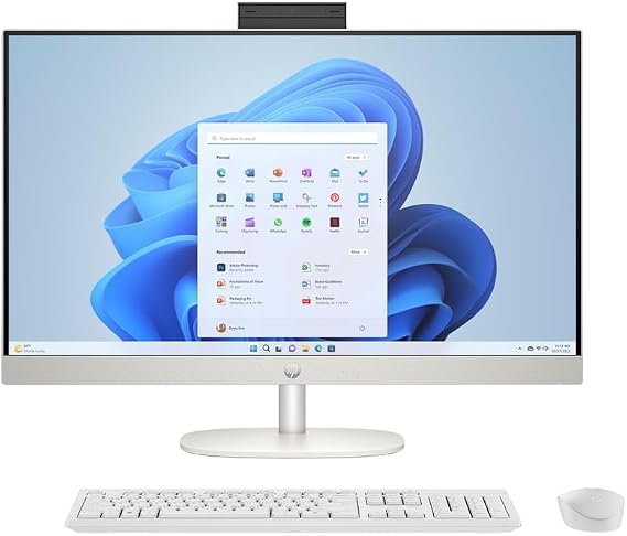 HP 27 inch All-in-One Desktop PC, FHD Touchscreen, AMD Ryzen 5 7520U, 16 GB RAM, 1 TB SSD, AMD Radeon Graphics, Built-in-Speaker, Windows 11 Pro