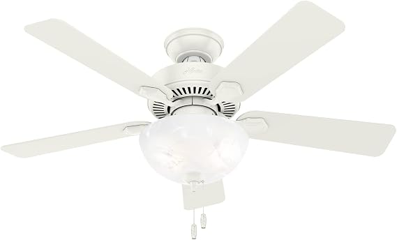 Hunter Swanson, Indoor, Ceiling Fan, with LED Light, 44 inch, Fresh White