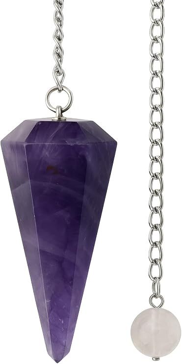 Amethyst Crystal Pendulum Divination Tools, 1-1.5'" inch Pendulo