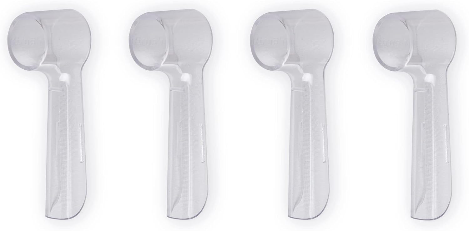 iBrush 4 Protective Covers 4 Protective Covers Transparent, 4 compatible with Oral-B Rechargeable and Battery Operated Toothbrushes