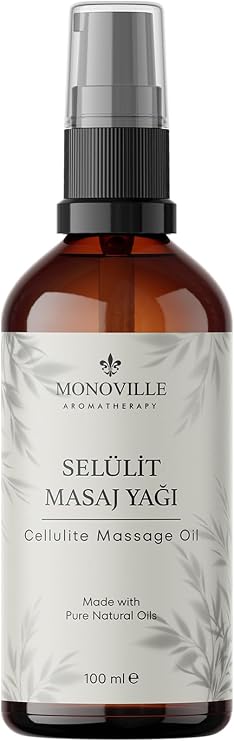 Monoville Selülit Masaj Yağı 100 ml Cam Şişede%100 Doğal (Cellulite Massage Oil)