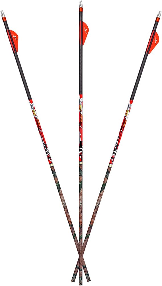Carbon Express D-Stroyer MX Hunter Arrow Shafts (12-Pack), High Modulus Carbon Weave, Dual Spine Weight Forward Technology (2X The Accuracy), Laser Checked, Length 31.5 - 300, 350 or 400 Spine