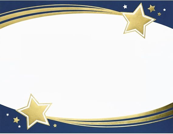 Great Papers! Shooting Stars Gold Foil Certificate, 8.5" x 11", 15 Count (20103777)
