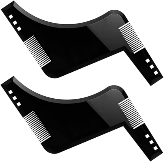 Beard Comb Beard Shaper Just for Men Beard Styling Template Shaping Tool for Facial Hair Hairline Perfect Symmetric Lines and Trim (2 PCS)