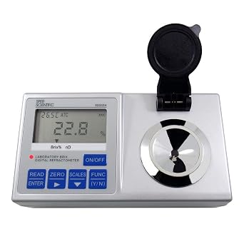 Sper Scientific 300034 Lab Digital Refractometer - Brix 0 to 88% - Measures Refractive Index, Temperature, and Sugar Concentration - 4 pc