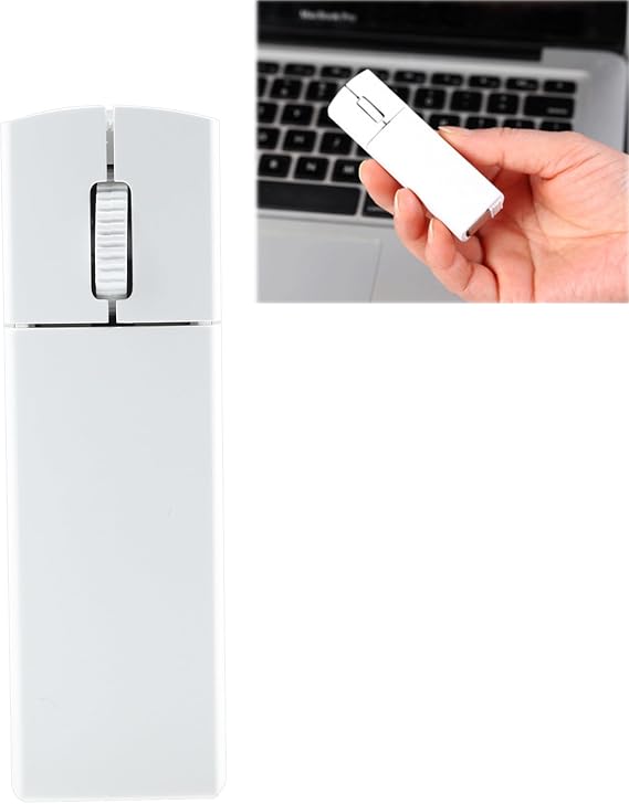 Wireless Mouse, Mini Small Wireless Mouse, Travel Mouse, Portable Mini Cordless Mouse, Rechargeable Wireless Mouse, 2.4G Optical Mouse with USB Receiver for PC Laptop Computer,(White)