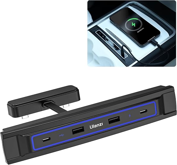 VIJIM USB Hub for Tesla, USB-C Typ-C 27W Fast Charging Docking Station