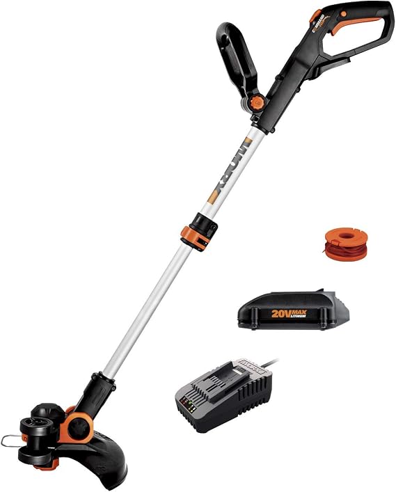 Worx 20V 12" 2-in-1 Cordless String Trimmer & Electric Lawn Edger, WG163.8 | Command Feed, Works for Lawn Weed Removal Tasks, 2.0Ah Battery & 2.0A Charger Included, PowerShare