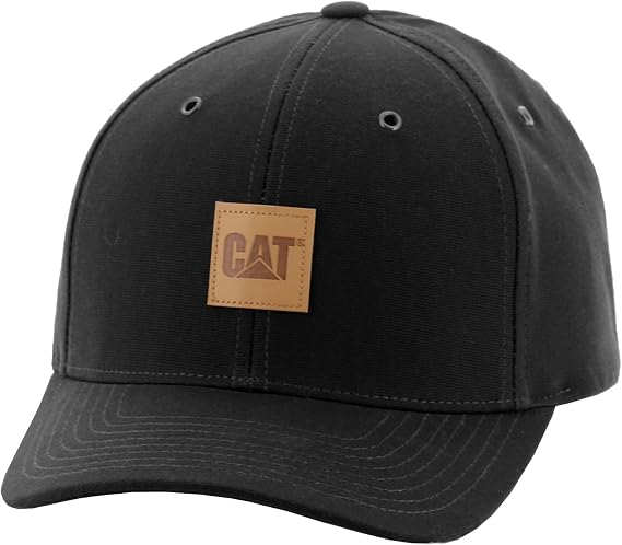CAT Workwear Men's Caterpillar Leather Logo Front Patch Sanpback Closure