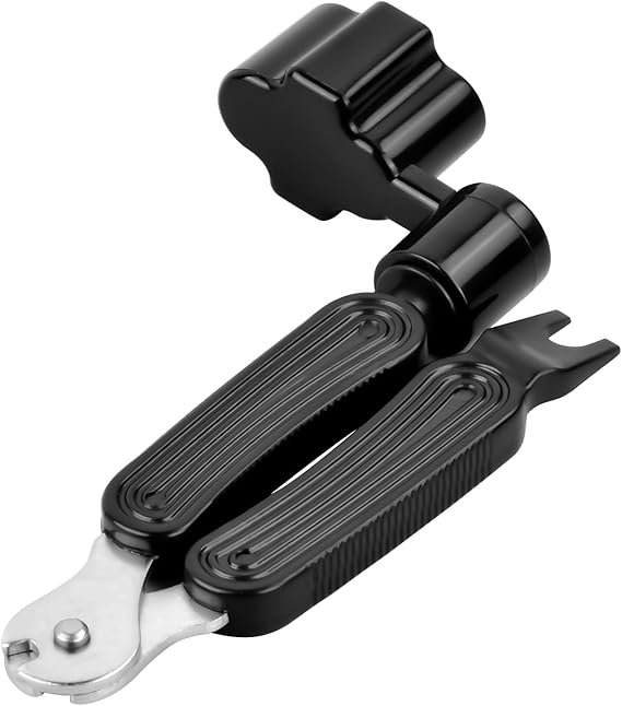 3 in 1 Guitar String Winder String Cutter Black Multifunctional Guitar String Winder Guitar String Pin Puller String Spindle for Guitar Guitar Electric Ukulele Mandolin