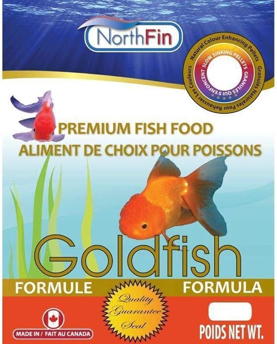 Northfin Goldfish Fish Food, Slow-Sinking Pellets, 3mm, 250g | Goldfish Formula; slow-sinking pellets for all types of goldfish; organic kelp first ingredient; crafted in Canada