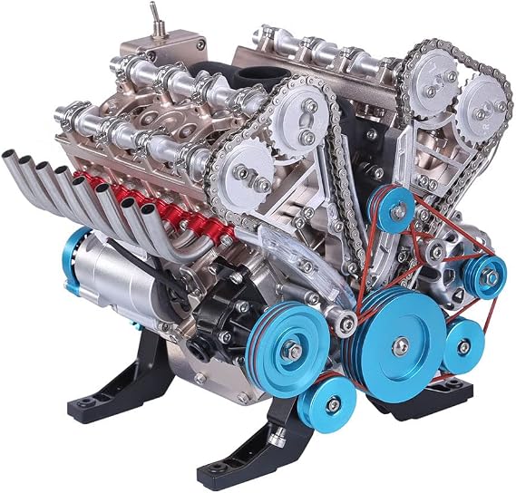 V8 Engine Model Kit That Works, 1:3 Mechanical Metal Assembly DIY Car Engine, Simulate Dynamic Engine for Adult, Educational & Scientific Toy-500+Pieces