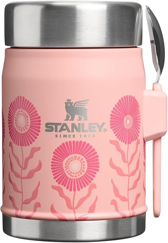 STANLEY Classic Food Jar and Spork 14 oz | Vacuum Insulated Food Container | Wide Mouth Screw On | Packable for Travel | Stainless Steel with Leakproof Lid | BPA-Free | Sorbet Garden