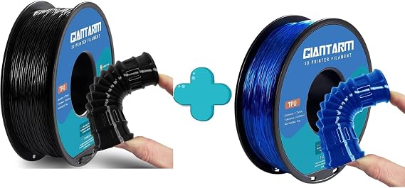 GIANTARM 3D Printer Filament 1kg,Black and Blue TPU Filament 1.75mm Dimensional Acuuracy +/-0.03mm,1080 Feet Per Roll,Vacuum Packaging