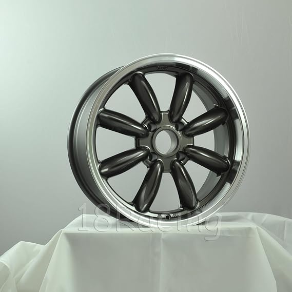 4 PCS ROTA RB WHEELS 17X7.5 PCD: 4x100 OFFSET: 45 HB:56.1 GUNMETAL WITH POLISH LIP
