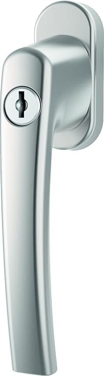 Roto Window Handle Line Lockable 40 Nm Natural Silver with Screws Square Pin 7 x 37 mm
