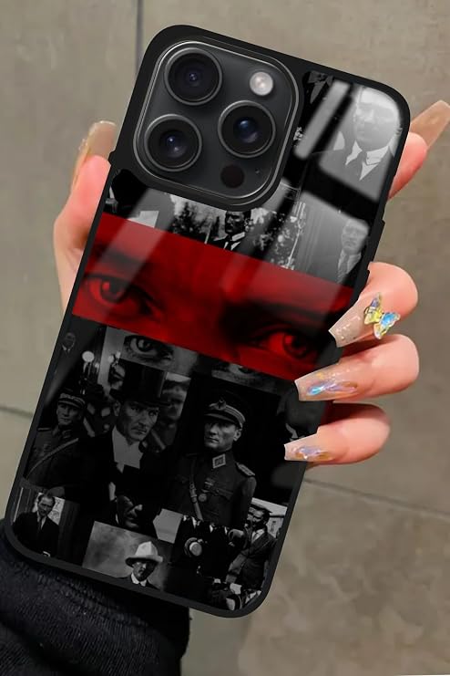 Apple iPhone 15 Pro Max ile Uyumlu Chicago Şehir Silueti Tasarımlı Glossy Premium Kılıf, Silikon, Siyah iPhone15ProMax_360