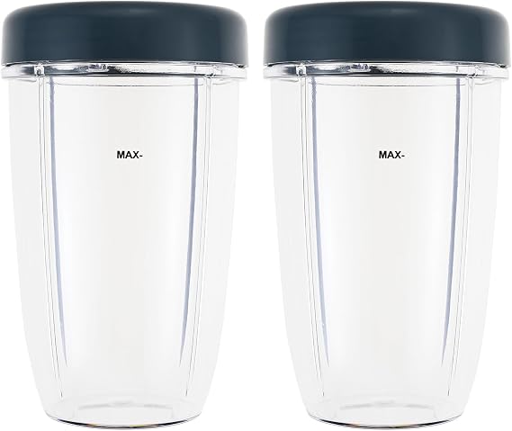 Blender Cups Replacement for Nutribullet Blender 24oz Cup with Lid (2 Pack) | Compatible with Nutribullet 600W/900W Blenders 24oz Cups