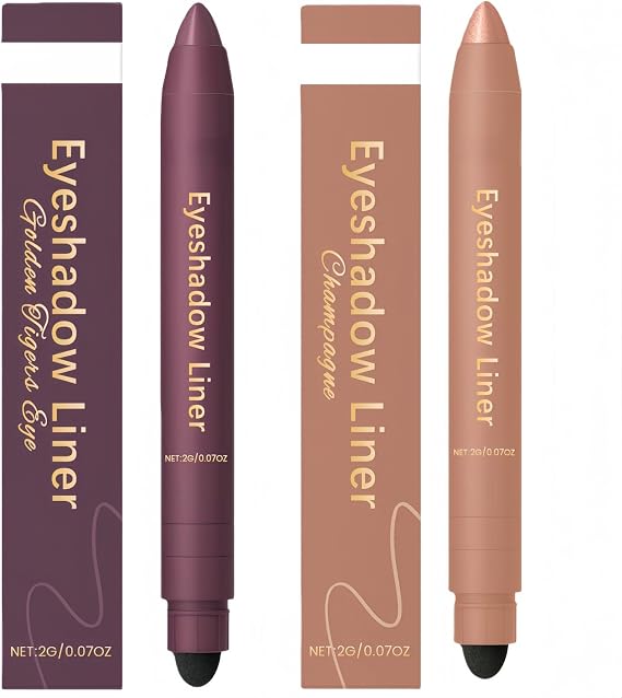 Dual-Purpose Eyeshadow & Eyeliner Pencil,Shadow Liner 2 in 1 Eyeliner & Eyeshadow Pencil Set,Waterproof & Smu/dge-Proof Cream Eye/shadow Stick,Long-Lasting,Smooth and Easy to Color,for All Eye Shapes
