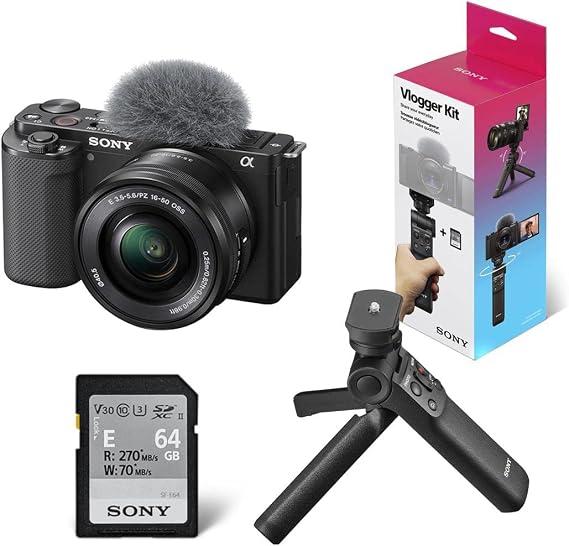 Sony ZV-E10 Mirrorless Camera with Lens, E PZ 16-50mm f/3.5-5.6 OSS Lens, B