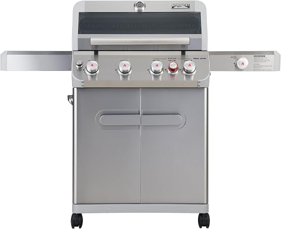 Monument Grills Mesa Series, 4+1 Outdoor Barbecue Stainless Steel Propane Gas Grill, 4 Burners & 1 Side Burner 62,000 BTU Patio Garden Barbecue Grill with Knob Controls, Mesa415BZ