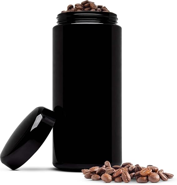 Infinity Jars 1 L Airtight Coffee Canister, UV Glass Coffee Bean Storage