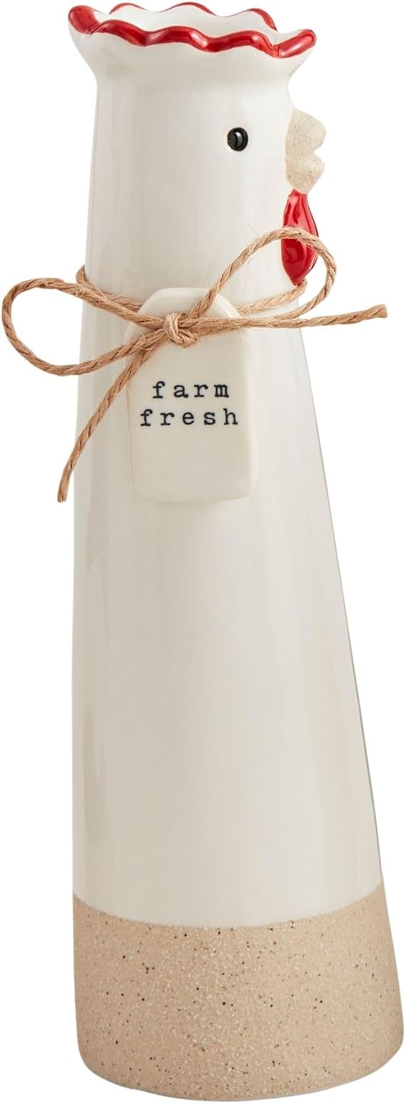 Mud Pie Farm Stem Vase, Chicken, 7.25" x 2"