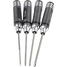4-Pack Hex Screwdriver Set for RC Cars Helicopters Airplanes, 1.5 2.0 2.5 3.0mm Wrench Kit, Chrome Vanadium Steel Hand Tools with Black R