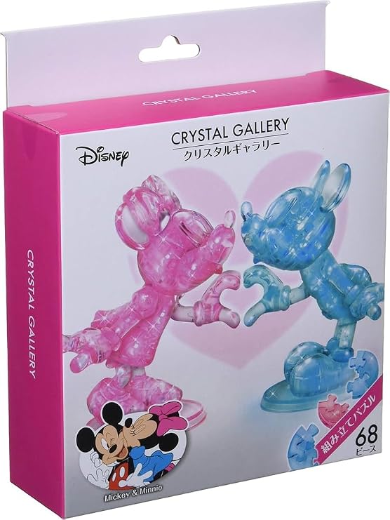 Hanayama Crystal Gallery Disney Mickey & Minnie Crystal Figure, Interior Decoration, for Ages 7 and Up