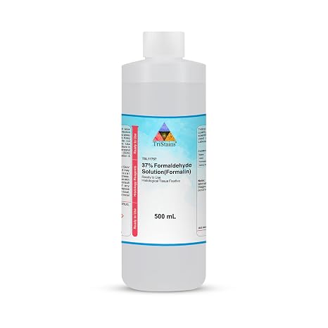 37% Formaldehyde Solution -500ml, Formalin for Wet Specimen, Embalming Fluid, Tissue Preserving, Fixative, Formol Liquid, Medical Laboratories