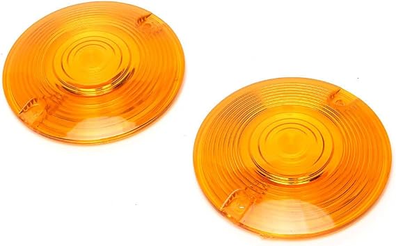 ZYTC Amber Harley Turn Signal Lens Lenses Covers 3 1/4" for Harley Touring Flat Electra Glide Road King Pack of 2