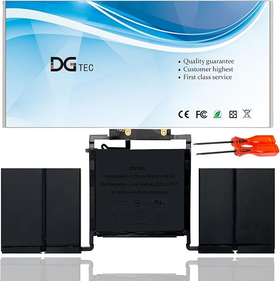 New A1819 Laptop Battery Replacement for MacBook Pro 13 inch Touch A1706(Late 2016)(Mid 2017) EMC 3071 EMC 3163 Version MLH12LL MLH12LL/A MLH12LL/A MPXV2LLMPXV2LL/A MPXV2LL/A (11.41V 49.2Wh/4314mAh)